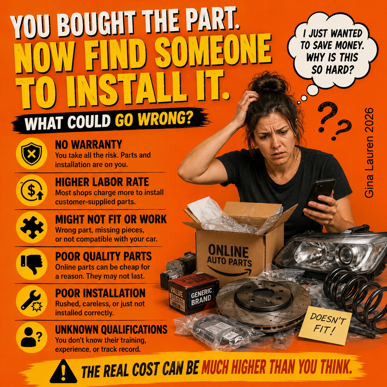 Why Buying Your Own car Parts Cost More